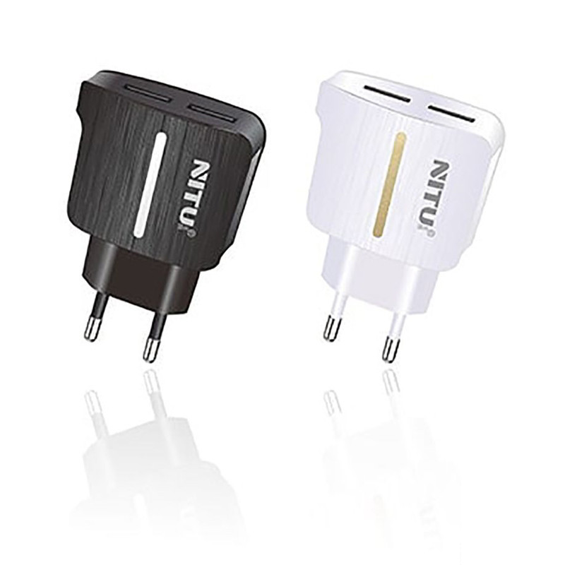 شارژر دیواری فست شارژ Nitu NT-TC022 2Port 2.4A 12W + کابل میکرو یو اس بی