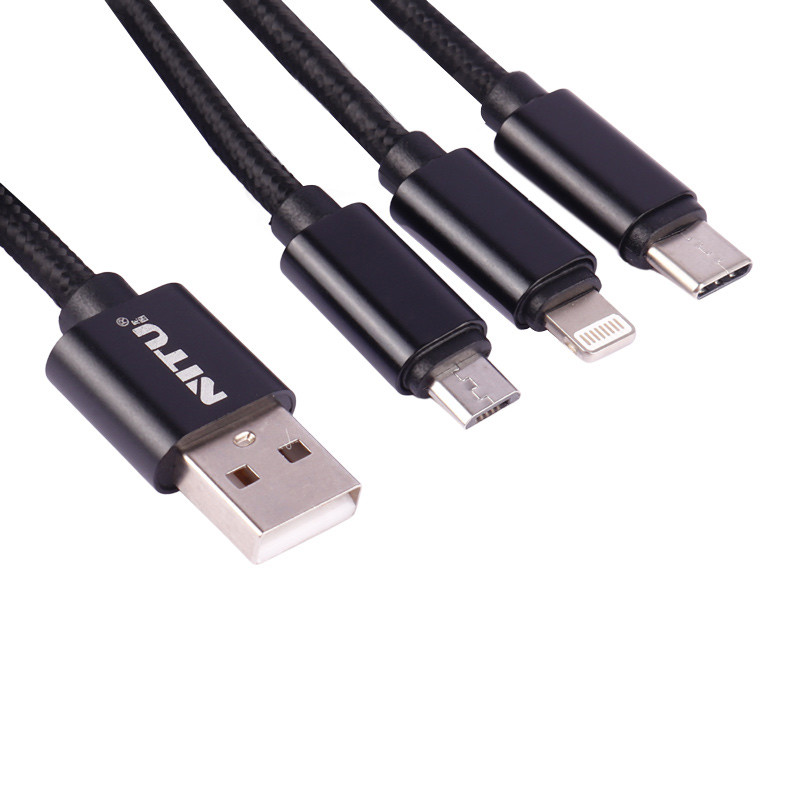 کابل 3 سر فست شارژ Nitu NT-UC003 3.1A 1.2m