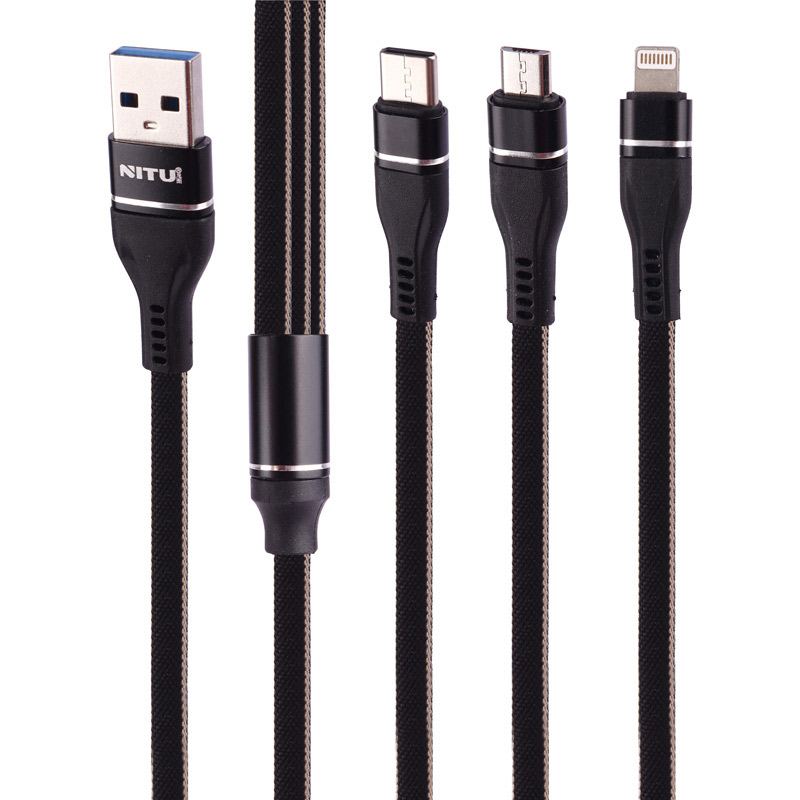 کابل 3 سر فست شارژ Nitu NT-UC038 3.1A 1.2m