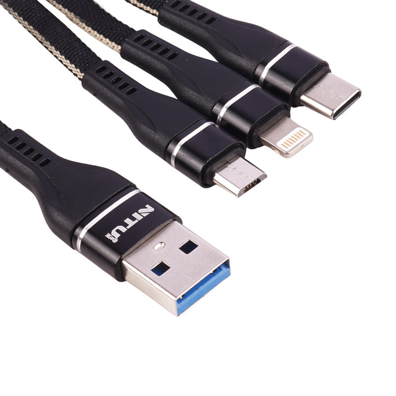 کابل 3 سر فست شارژ Nitu NT-UC038 3.1A 1.2m