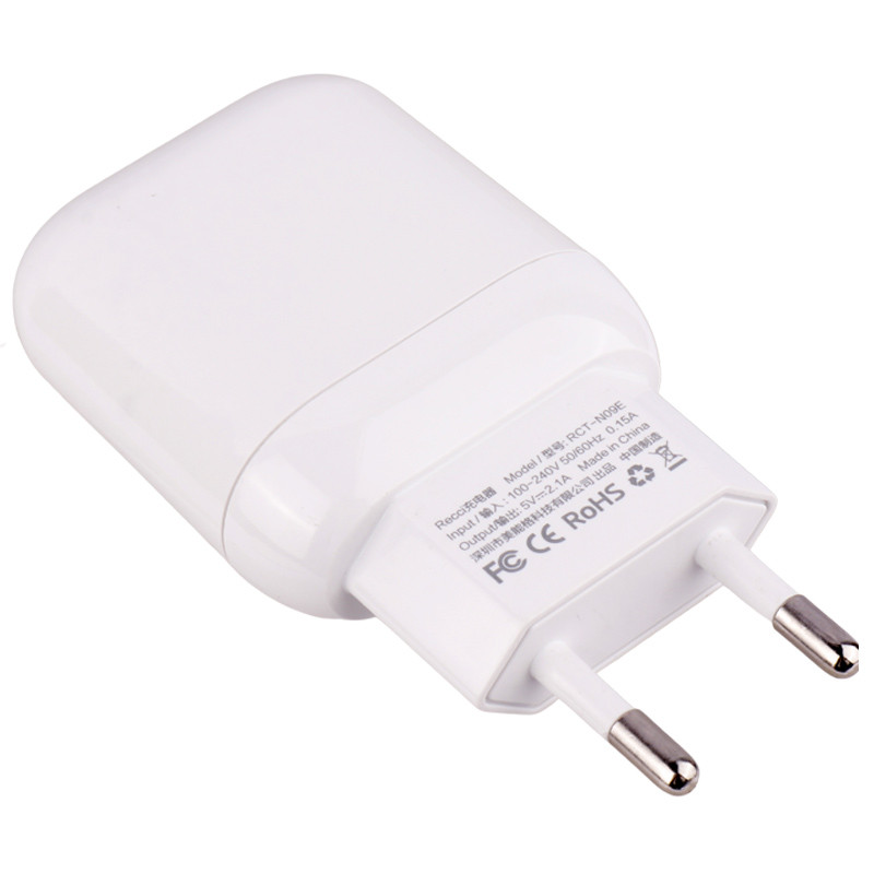 شارژر دیواری فست شارژ Recci RCK-01EC 2.1A 10.5W + کابل تایپ سی