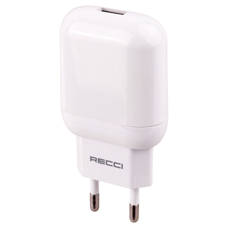 شارژر دیواری فست شارژ Recci RCK-01EL 2.1A 10.5W + کابل آیفونی