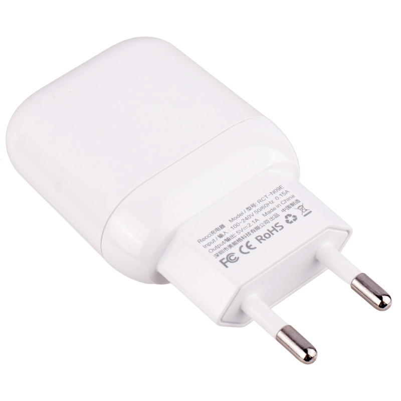 شارژر دیواری فست شارژ Recci RCK-01EL 2.1A 10.5W + کابل آیفونی