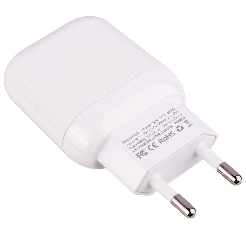 شارژر دیواری فست شارژ Recci RCK-01EM 2.1A 10.5W + کابل میکرو یو اس بی