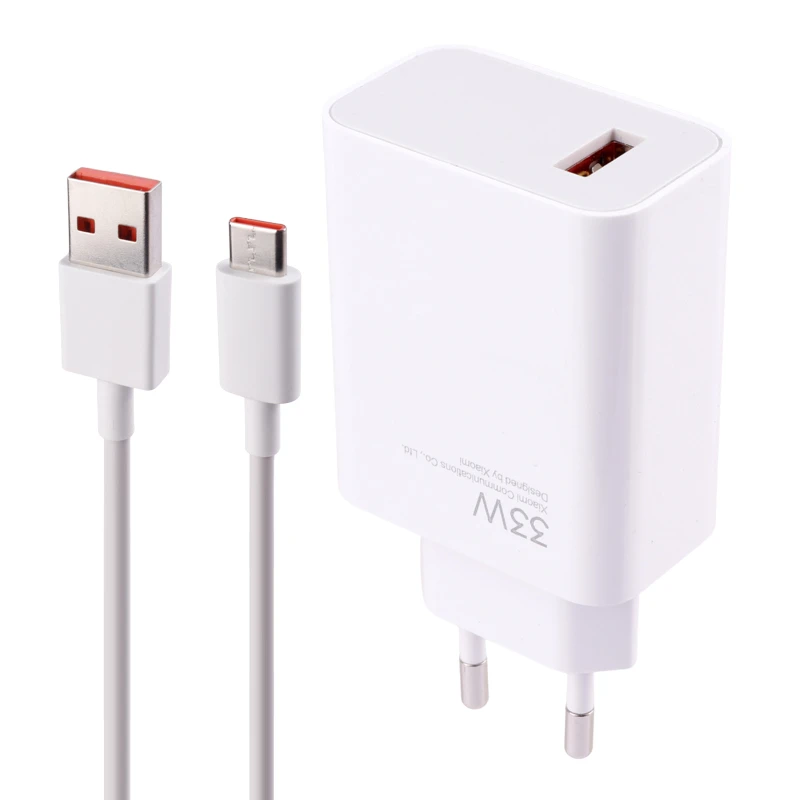 شارژر دیواری 33 وات شیائومی Redmi Note 9 M2003J15SS 3A سرجعبه + کابل تایپ سی و جعبه گوشی