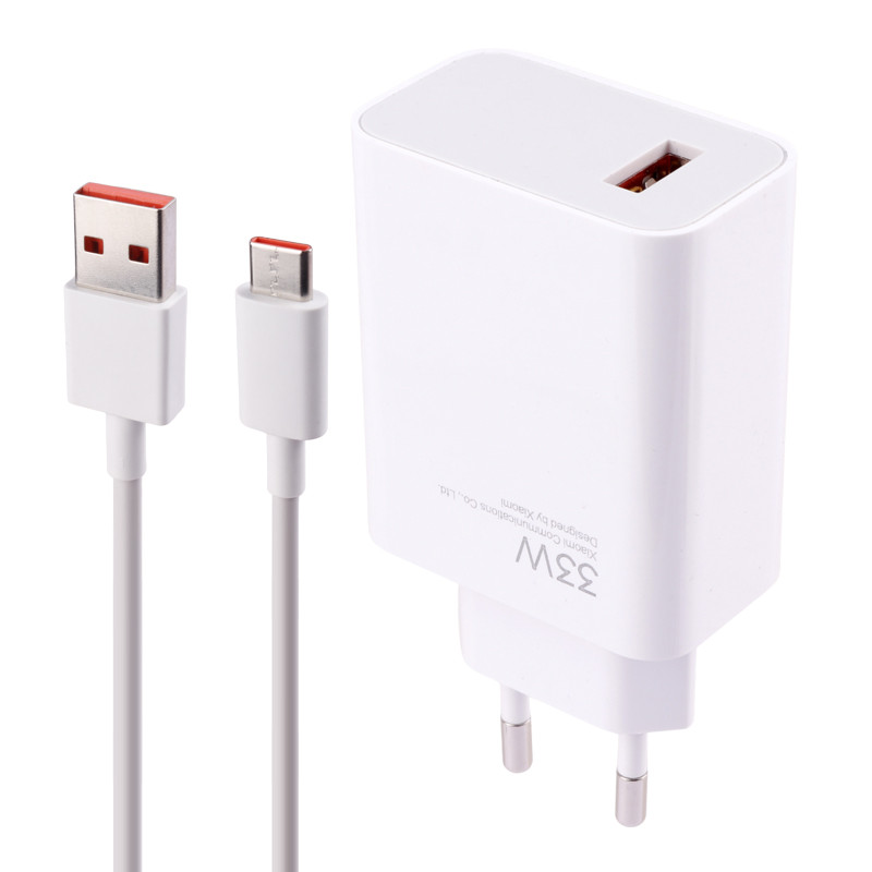 شارژر دیواری فست شارژ Redmi Note 9 M2003J15SS 3A 33W سرجعبه + کابل تایپ سی و جعبه گوشی