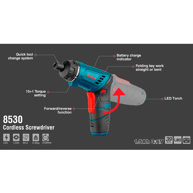 پیچ گوشتی شارژی Ronix 8530