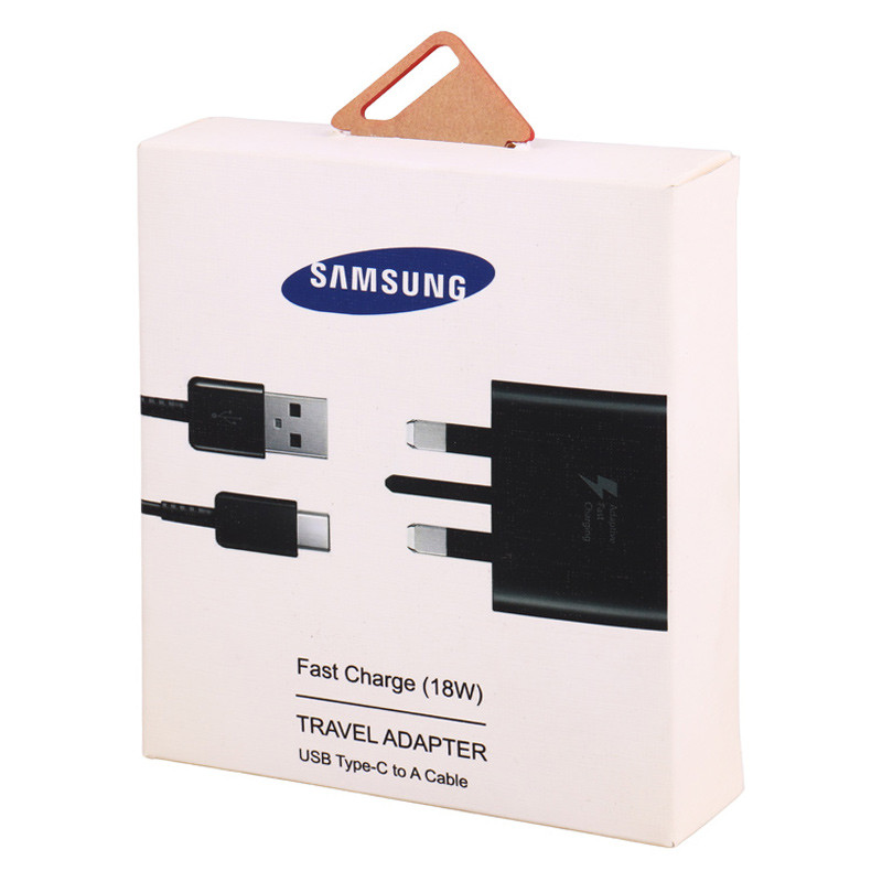 شارژر دیواری فست شارژ Samsung EP-TA20UBECGAE 2A 18W + کابل تایپ سی
