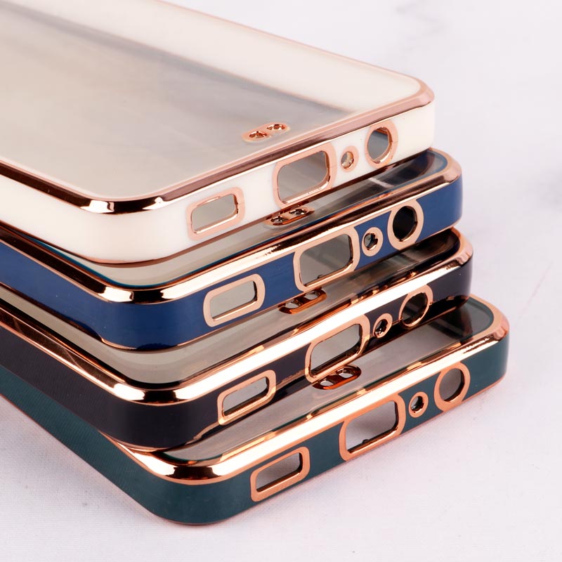 قاب Chrome دور طلایی محافظ لنزدار Samsung Galaxy A02