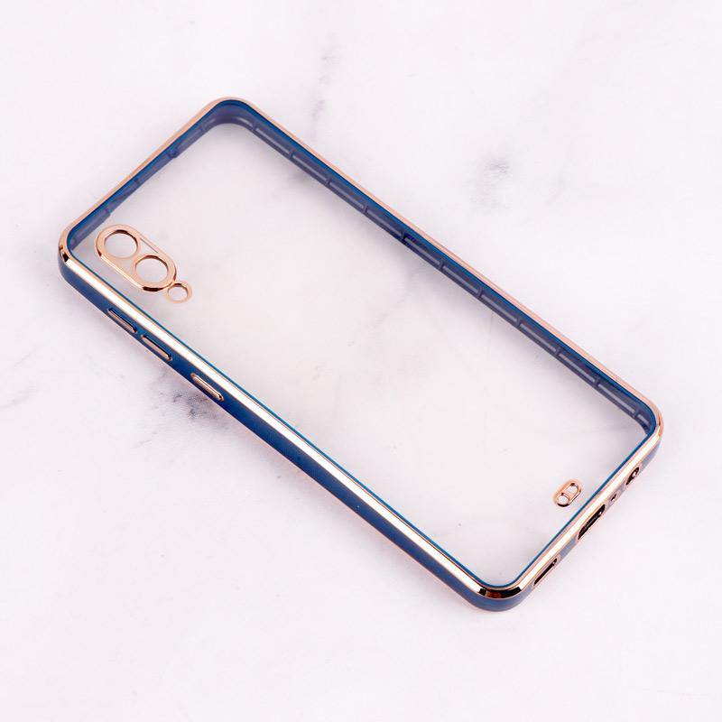 قاب Chrome دور طلایی محافظ لنزدار Samsung Galaxy A02