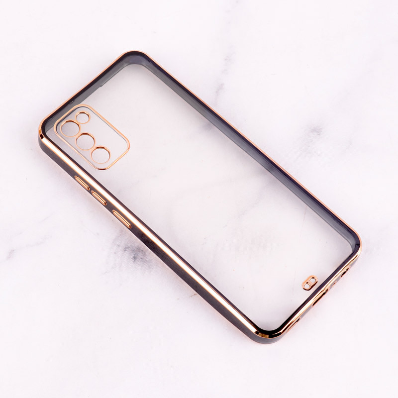 قاب Chrome دور طلایی محافظ لنزدار Samsung Galaxy A02s / A03s