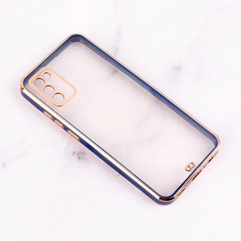 قاب Chrome دور طلایی محافظ لنزدار Samsung Galaxy A02s / A03s