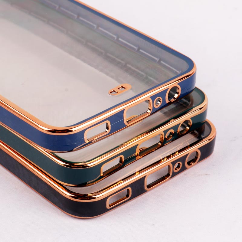 قاب Chrome دور طلایی محافظ لنزدار Samsung Galaxy A03