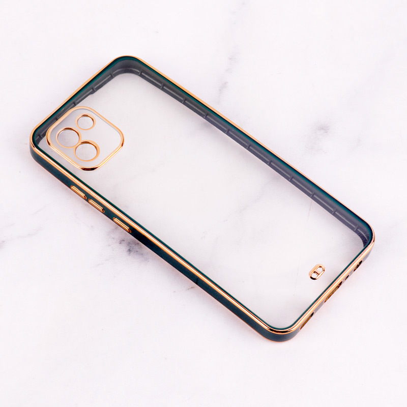 قاب Chrome دور طلایی محافظ لنزدار Samsung Galaxy A03