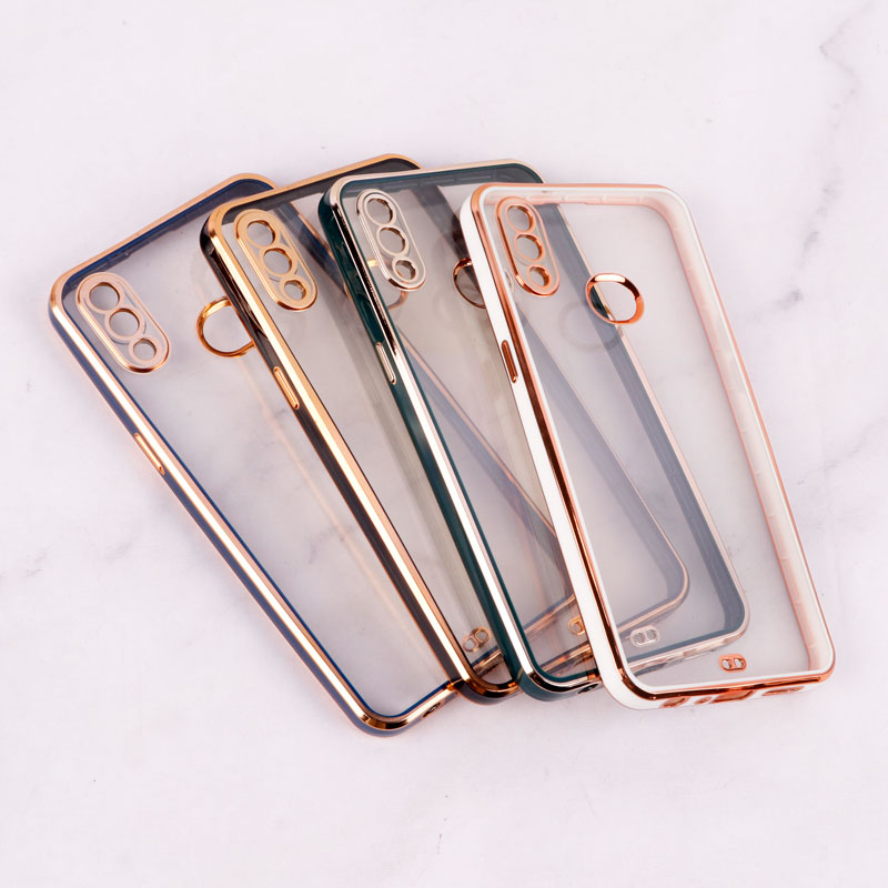قاب Chrome دور طلایی محافظ لنزدار Samsung Galaxy A10s