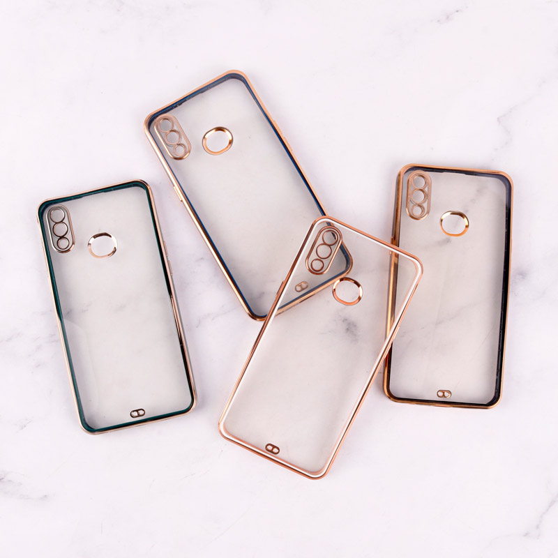 قاب Chrome دور طلایی محافظ لنزدار Samsung Galaxy A10s