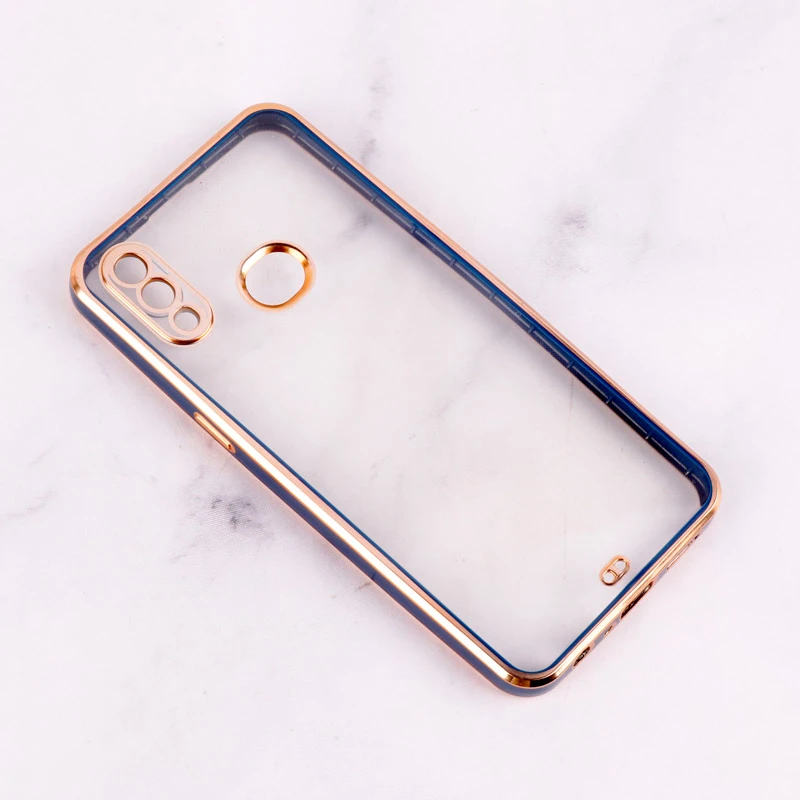 قاب Chrome دور طلایی محافظ لنزدار Samsung Galaxy A10s
