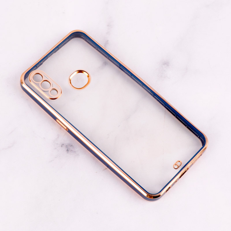 قاب Chrome دور طلایی محافظ لنزدار Samsung Galaxy A10s