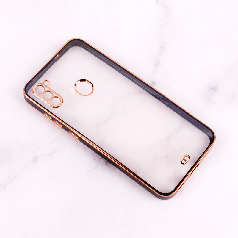 قاب Chrome دور طلایی محافظ لنزدار Samsung Galaxy A11