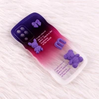 قاب سامسونگ Galaxy A12 عروسکی برجسته دو رنگ محافظ لنزدار