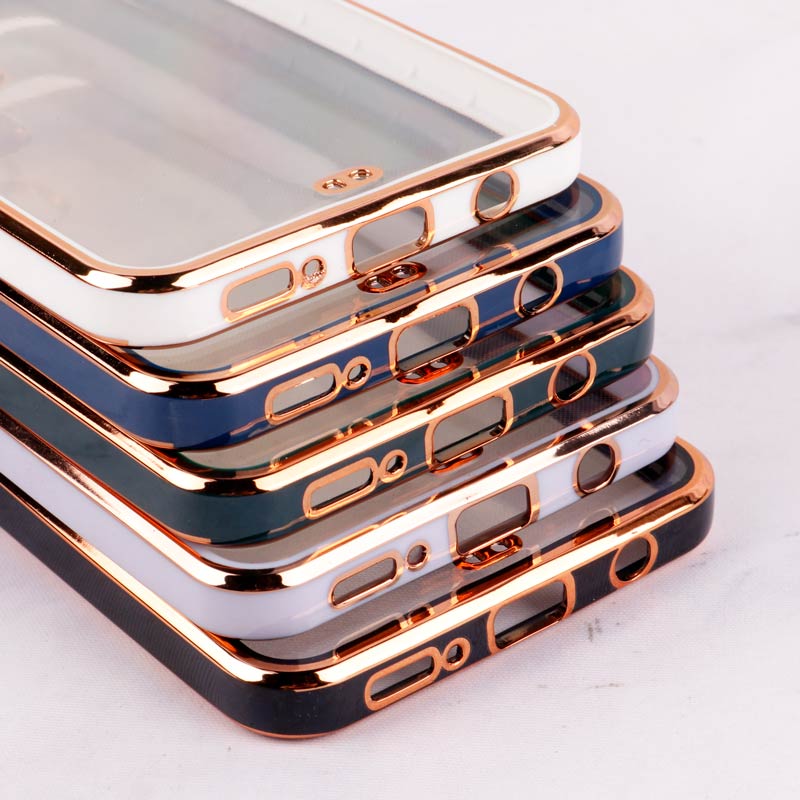 قاب Chrome دور طلایی محافظ لنزدار Samsung Galaxy A20 / A30
