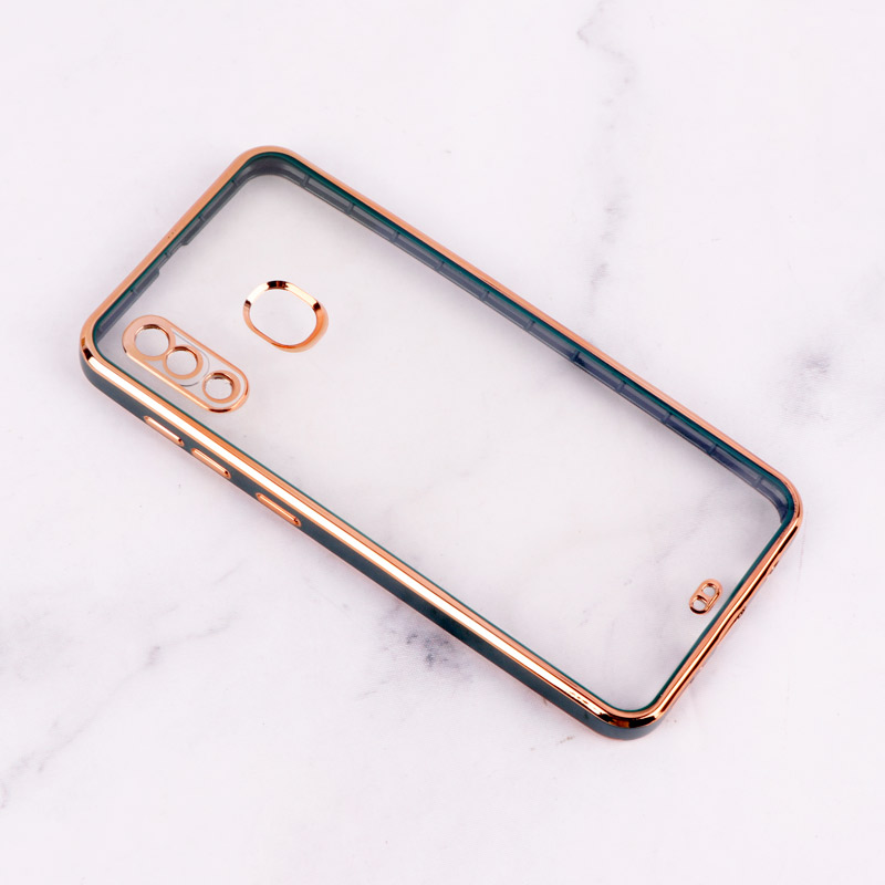 قاب Chrome دور طلایی محافظ لنزدار Samsung Galaxy A20 / A30