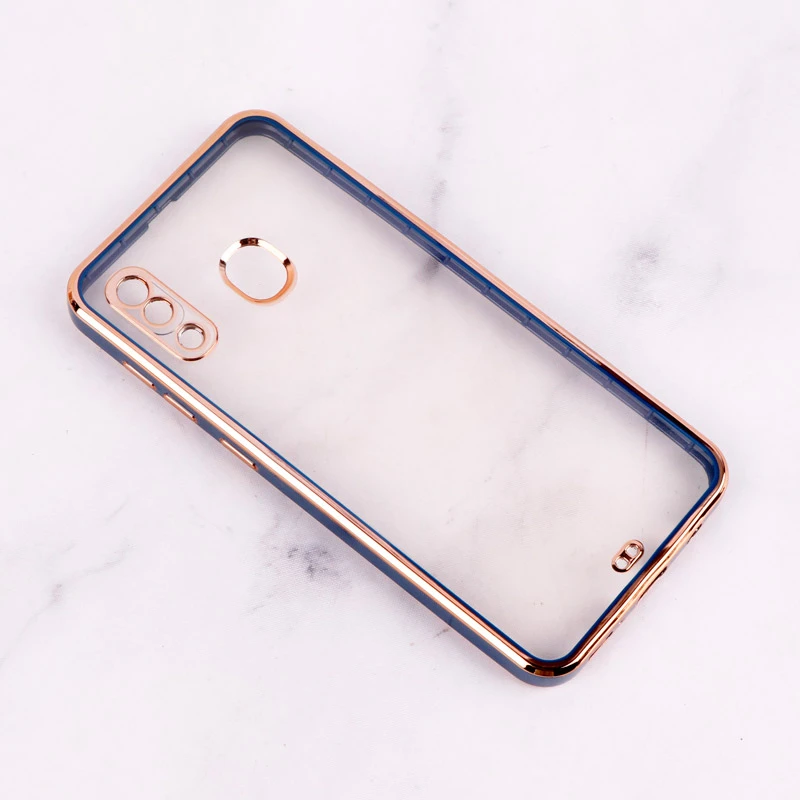 قاب Chrome دور طلایی محافظ لنزدار Samsung Galaxy A20 / A30