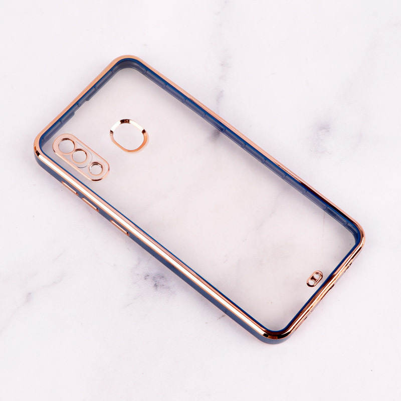 قاب Chrome دور طلایی محافظ لنزدار Samsung Galaxy A20 / A30