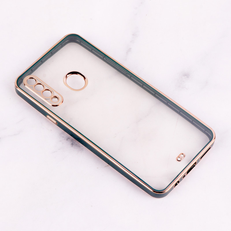 قاب Chrome دور طلایی محافظ لنزدار Samsung Galaxy A20s