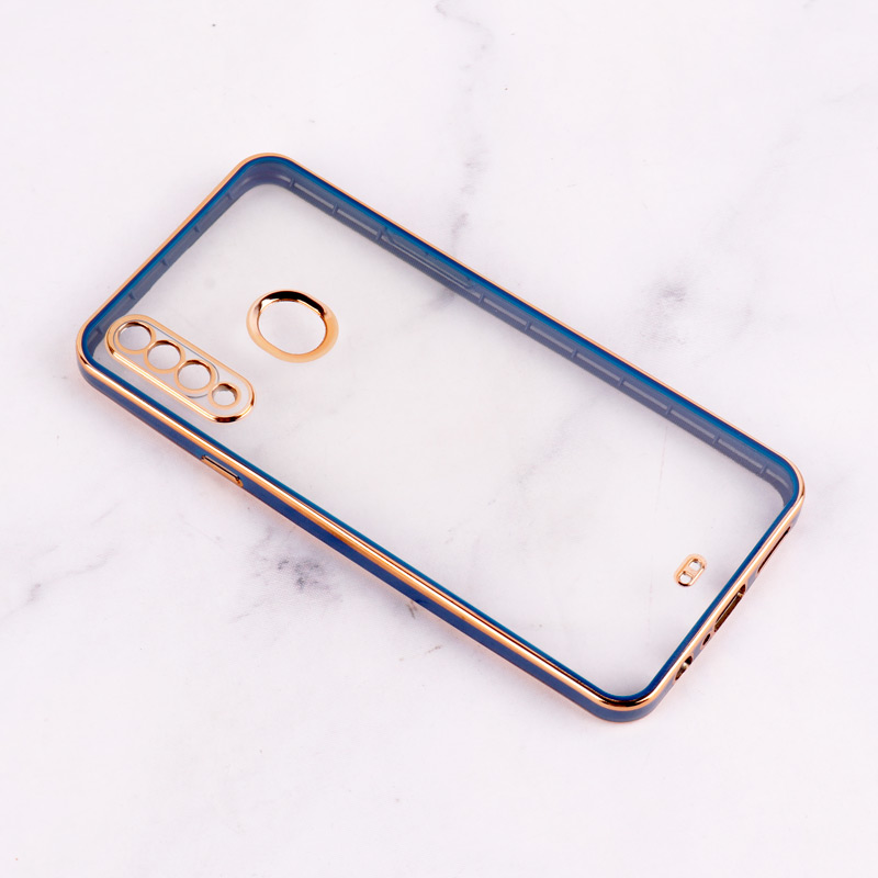 قاب Chrome دور طلایی محافظ لنزدار Samsung Galaxy A20s