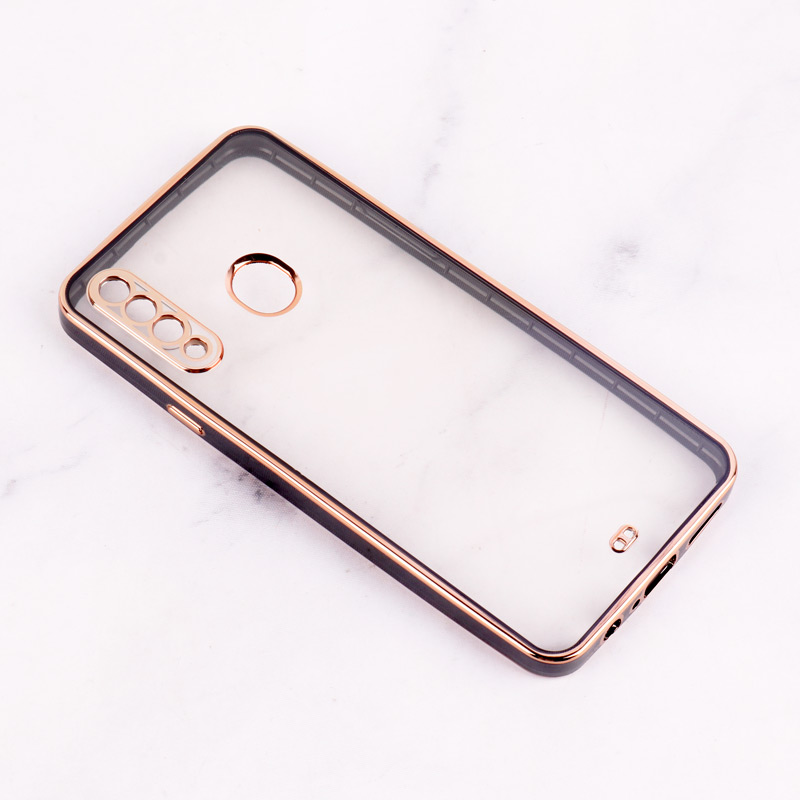 قاب Chrome دور طلایی محافظ لنزدار Samsung Galaxy A20s