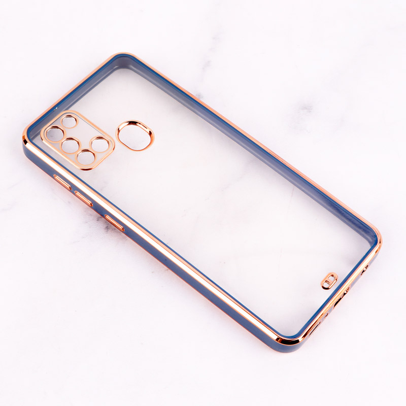 قاب Chrome دور طلایی محافظ لنزدار Samsung Galaxy A21s