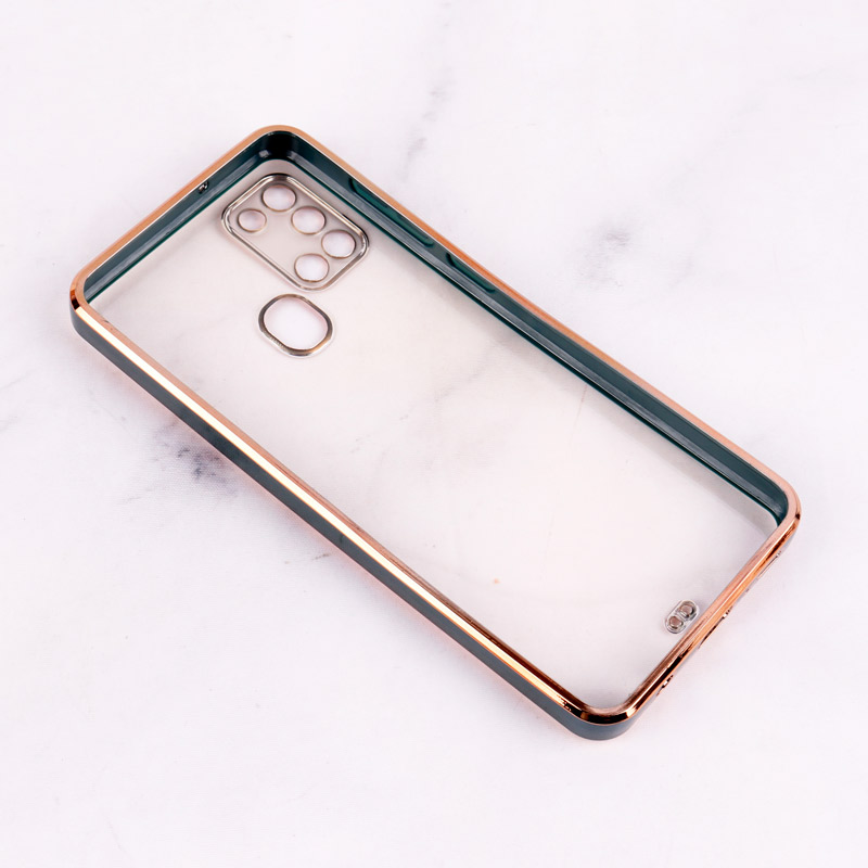 قاب Chrome دور طلایی محافظ لنزدار Samsung Galaxy A21s