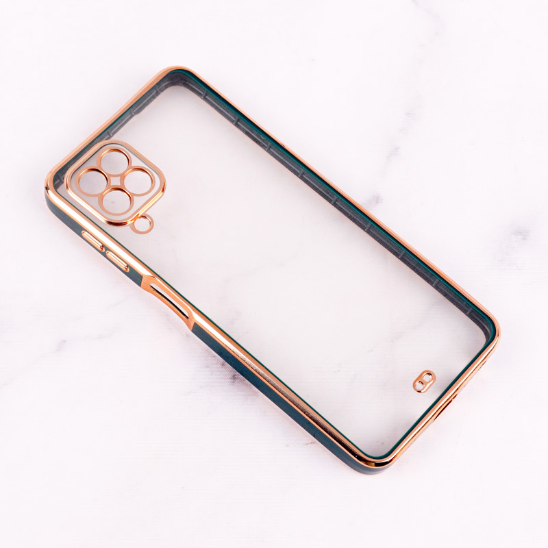قاب Chrome دور طلایی محافظ لنزدار Samsung Galaxy A22 4G