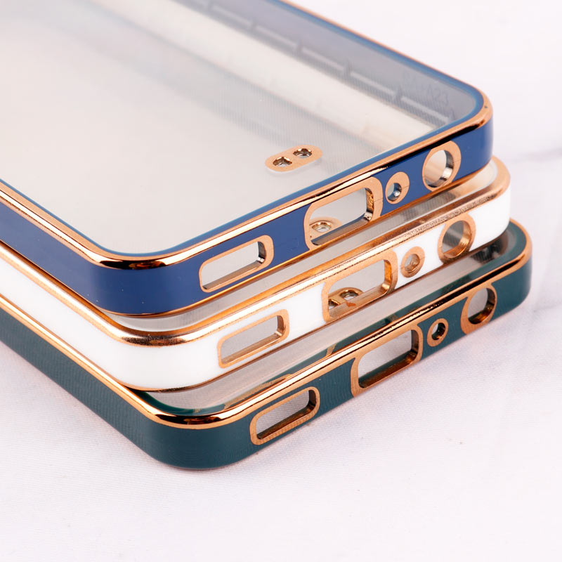 قاب Chrome دور طلایی محافظ لنزدار Samsung Galaxy A23