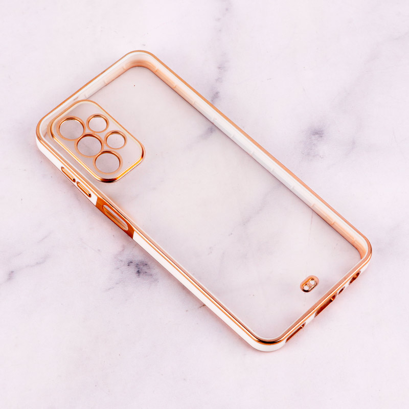 قاب Chrome دور طلایی محافظ لنزدار Samsung Galaxy A23