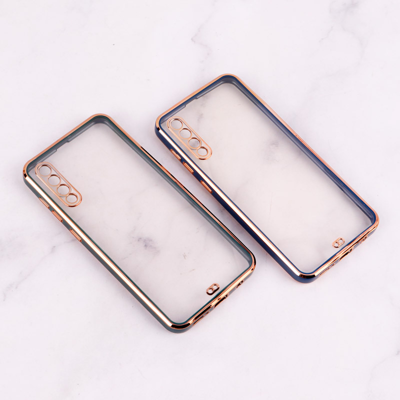 قاب Chrome دور طلایی محافظ لنزدار Samsung Galaxy A30s / A50s / A50