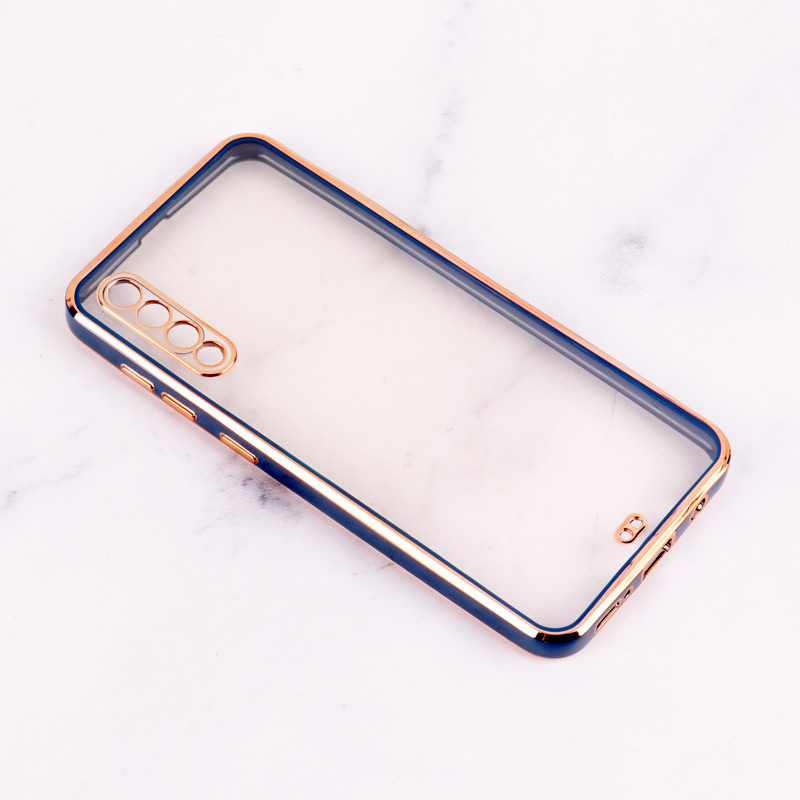 قاب Chrome دور طلایی محافظ لنزدار Samsung Galaxy A30s / A50s / A50