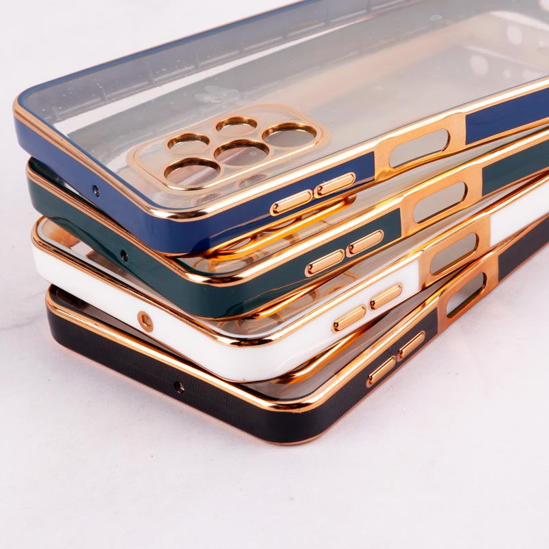 قاب Chrome دور طلایی محافظ لنزدار Samsung Galaxy A32 5G