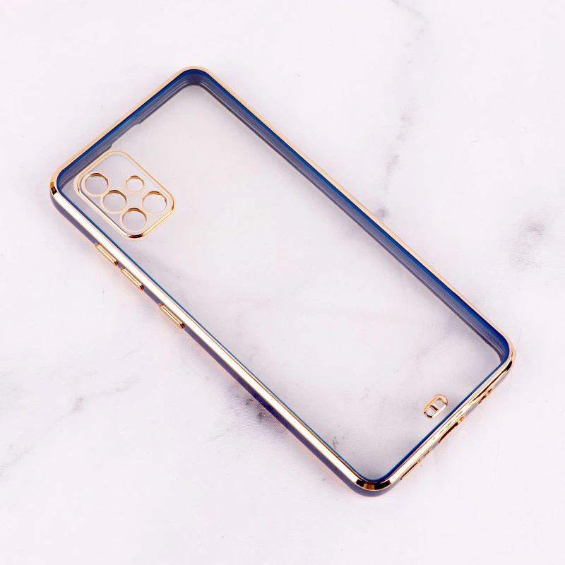 قاب Chrome دور طلایی محافظ لنزدار Samsung Galaxy A51