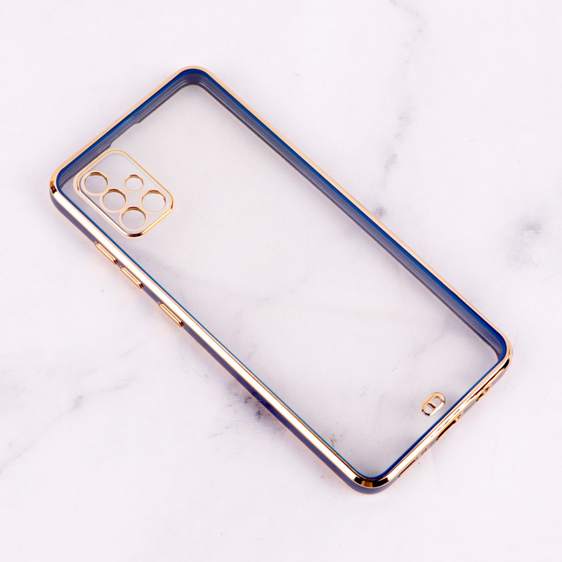 قاب Chrome دور طلایی محافظ لنزدار Samsung Galaxy A51