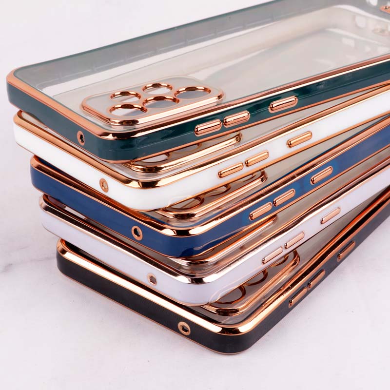 قاب Chrome دور طلایی محافظ لنزدار Samsung Galaxy A52 / A52s