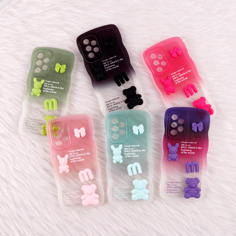 قاب عروسکی برجسته دو رنگ محافظ لنزدار Samsung Galaxy A53 5G