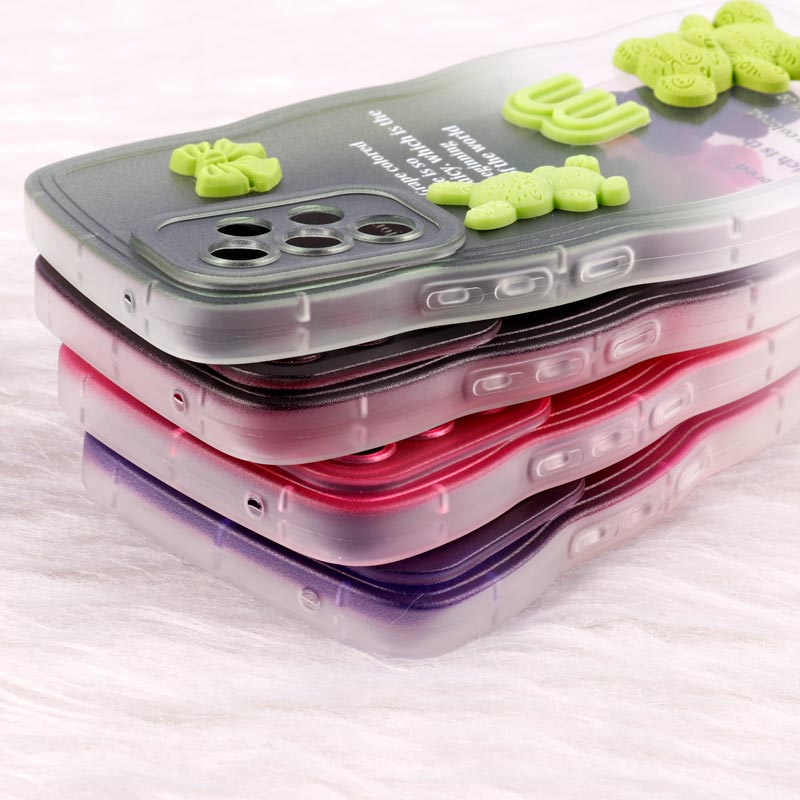 قاب عروسکی برجسته دو رنگ محافظ لنزدار Samsung Galaxy A53 5G