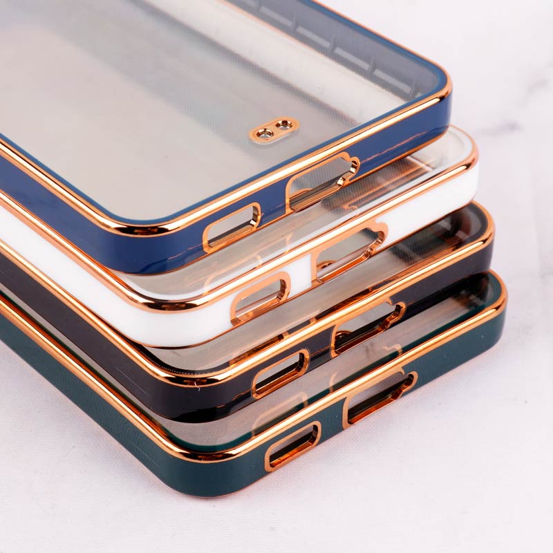 قاب Chrome دور طلایی محافظ لنزدار Samsung Galaxy S21 FE
