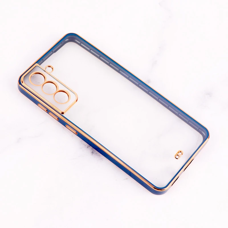 قاب Chrome دور طلایی محافظ لنزدار Samsung Galaxy S21 FE