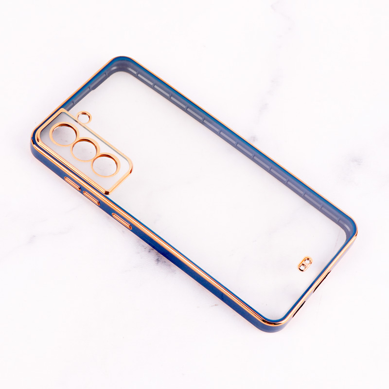 قاب Chrome دور طلایی محافظ لنزدار Samsung Galaxy S21 FE