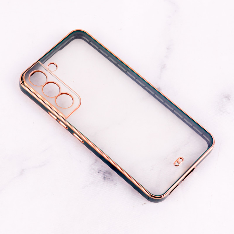 قاب Chrome دور طلایی محافظ لنزدار Samsung Galaxy S22