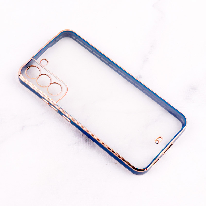 قاب Chrome دور طلایی محافظ لنزدار Samsung Galaxy S22 Plus