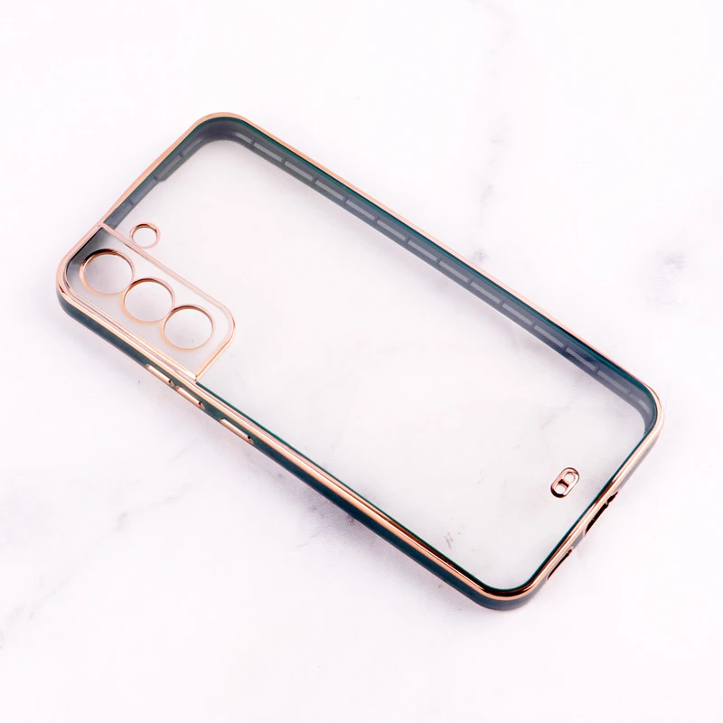 قاب Chrome دور طلایی محافظ لنزدار Samsung Galaxy S22 Plus